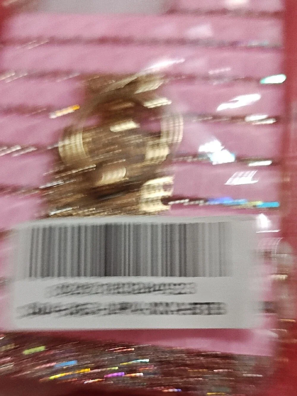 Source Unknown Pink Glitter Stripe Phone Case with Gold Ring Holder
